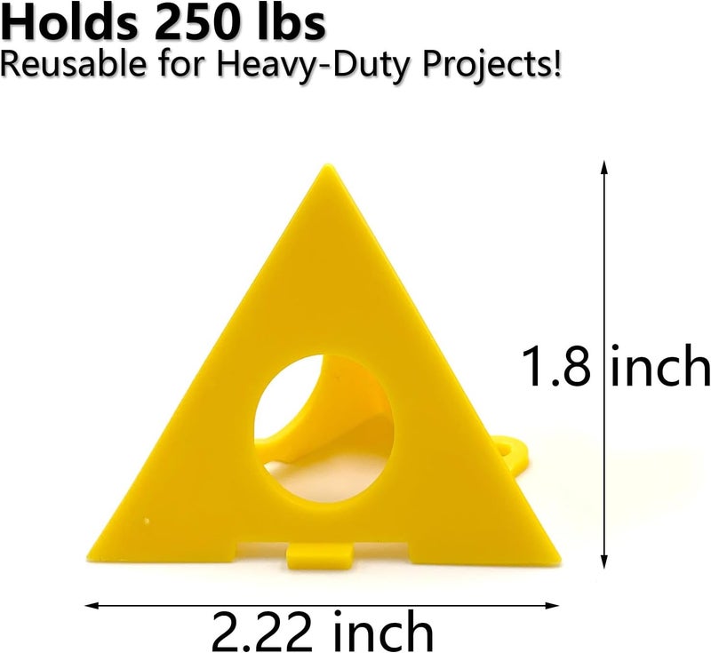 Qgond 20pcs Painters Pyramids Stands, Heavy-Duty Painting Tripods for Cabinets & Doors with Locking Design, Stackable Mini Cones for Smooth Finishes, Supports Up to 250 Pounds - Ideal for DIY & Professional Projects (yellow) - Image 2